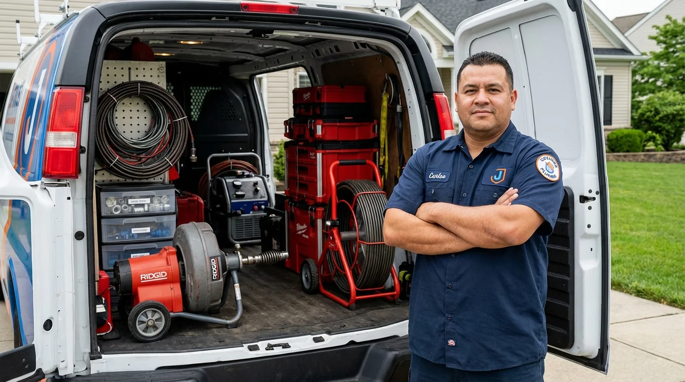Professional drain cleaning equipment and Johns Plumbing LLC plumber in Tonopah