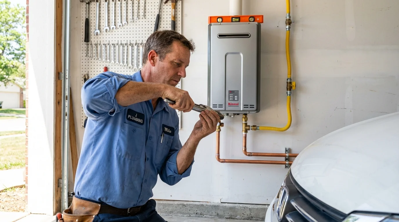 Tankless water heater installation by a Johns Plumbing LLC plumber in Tonopah